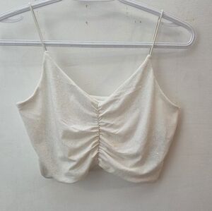 Eclipse Cream Ruched Crop Top Bright white Size XS